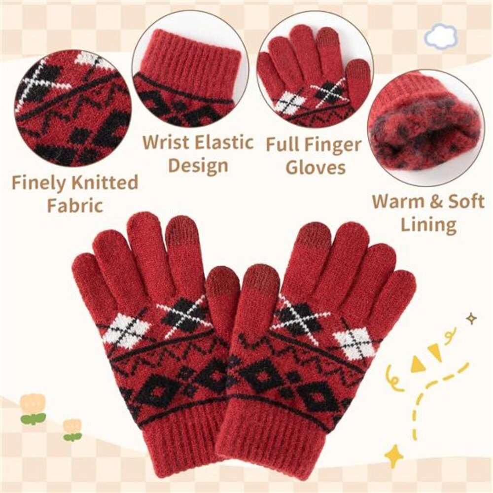 4 Pcs Kids Winter Beanie Hat Gloves Scarf Sock Set - Picture 5 of 7